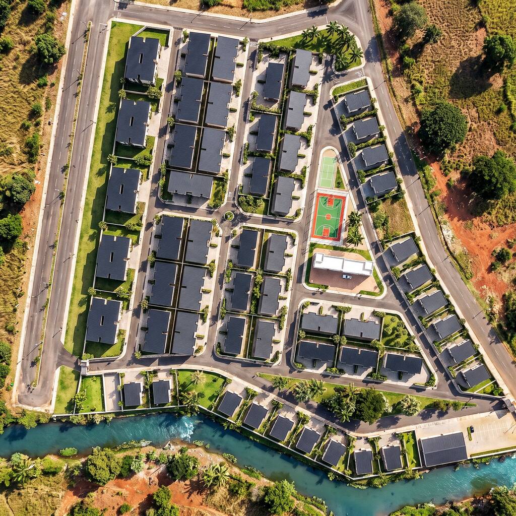 Aerial site plan of Emily Ville Estate