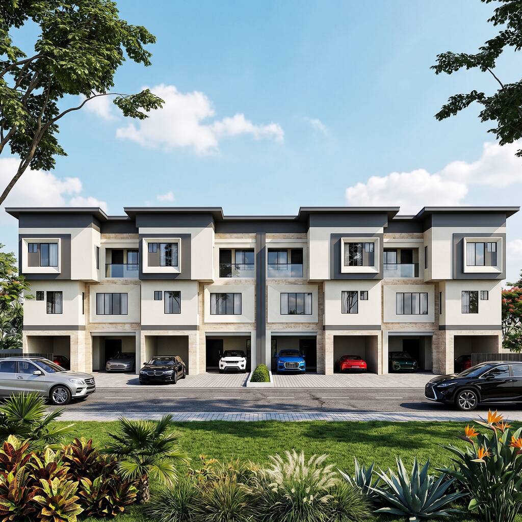Terrace homes with covered carports